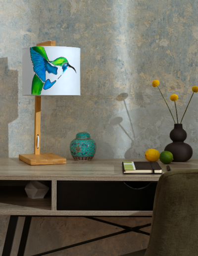 HUMMINGBIRD – veioza cu abajur textil pictat