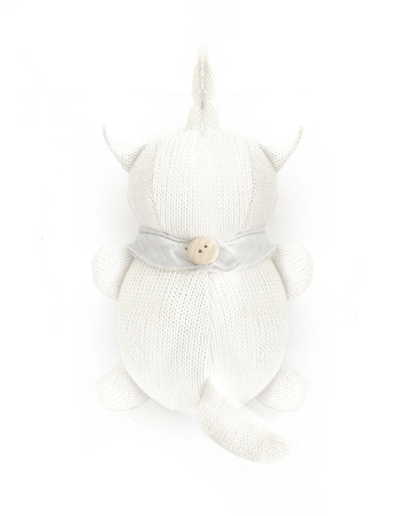 Zornăitoare textilă confecționată manual – Unicorn alb