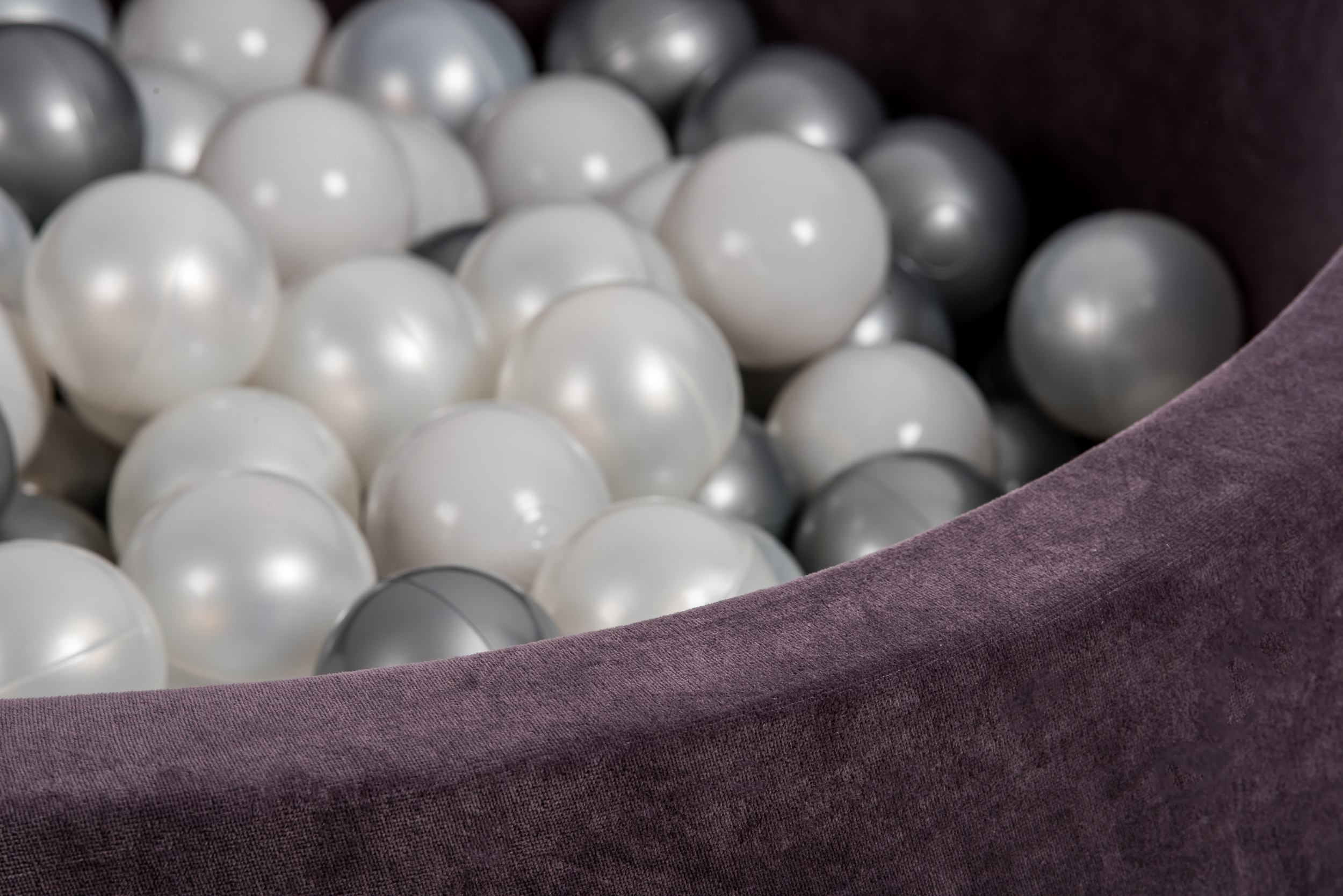 Piscina rotunda pentru copii, cu 200 mingi Grey, D90 x H30 cm, Graphit Velour